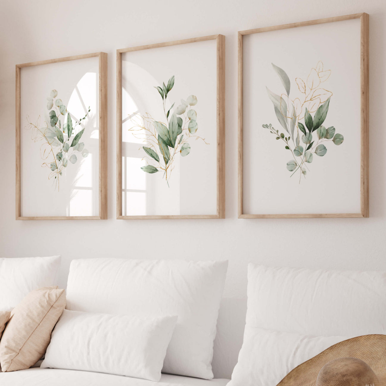 Greenery print for neutral home decor.