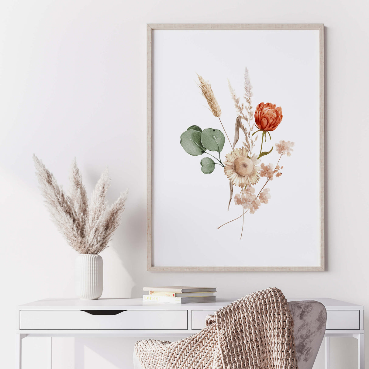 Watercolor boho home decor.