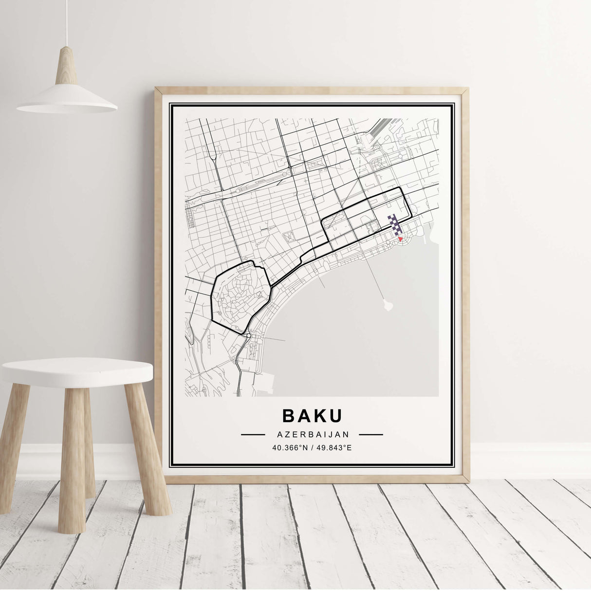 Baku Formula1 poster for living room, office room, and bedroom decor.