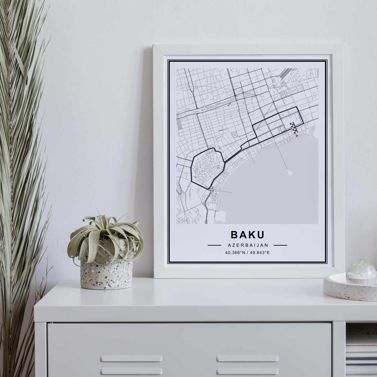 Baku Formula1 print for man birthdays gift.