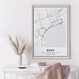 Baku F1 circuit map print for minimalis home decor.