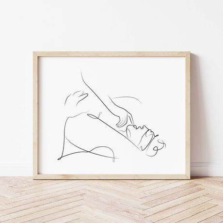 Erotic line art print for minimalist home decor, bedroom, living room decor