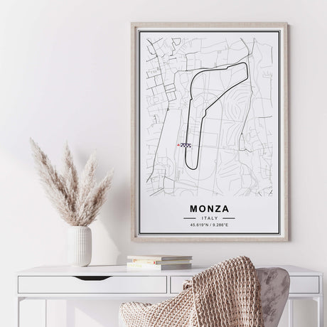 Monza Formula 1 circuit map for bedroom, livingroom, home decor