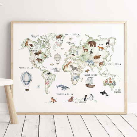 World map print