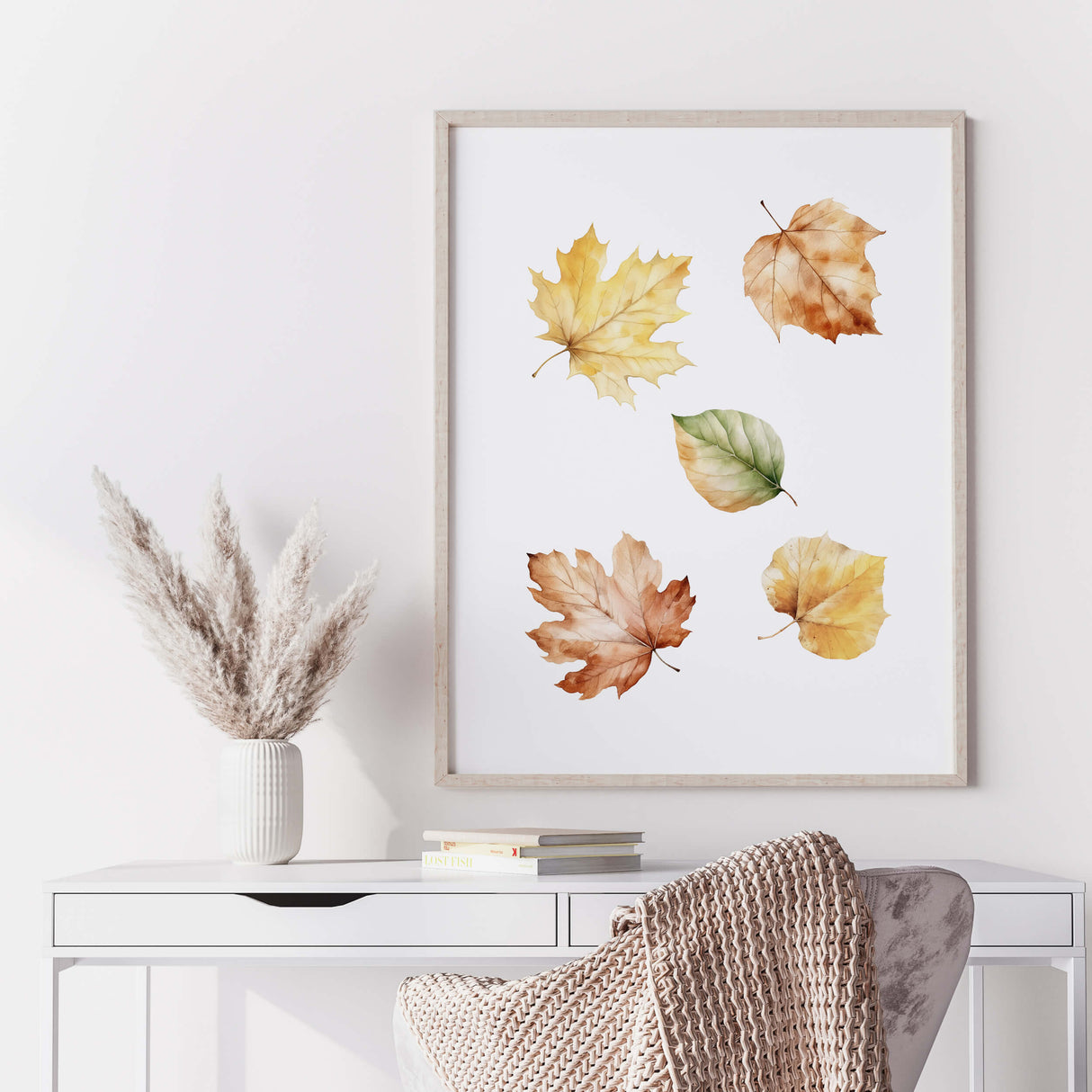 Fall print for neutral boho home decor.