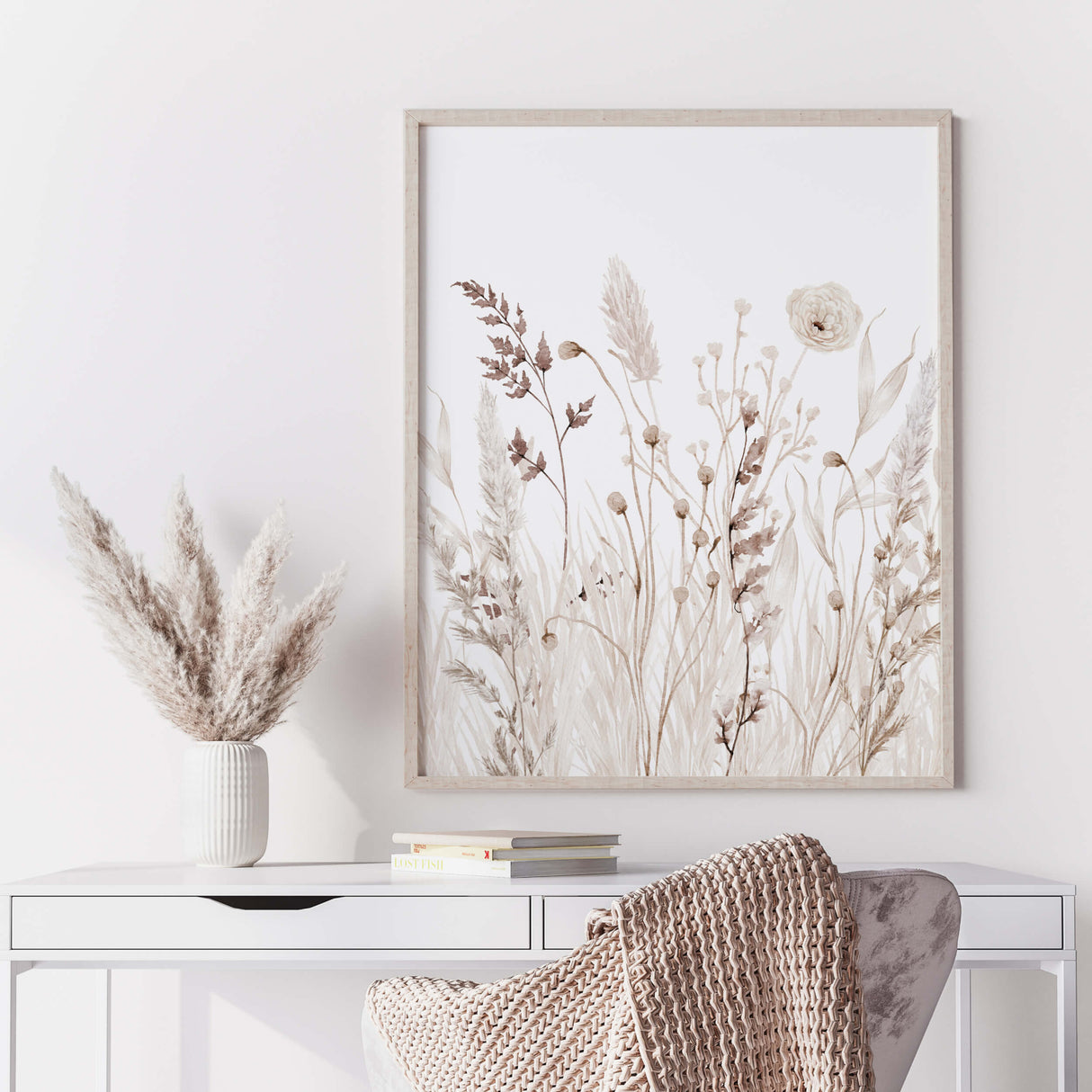 Watercolor beige home decor