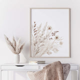 Neutral home decor with pampas