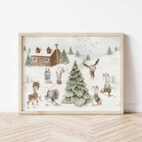 Watercolor christmas nursery print