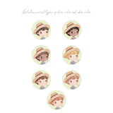 Watercolor farm boys different hair color print for kids room decor.