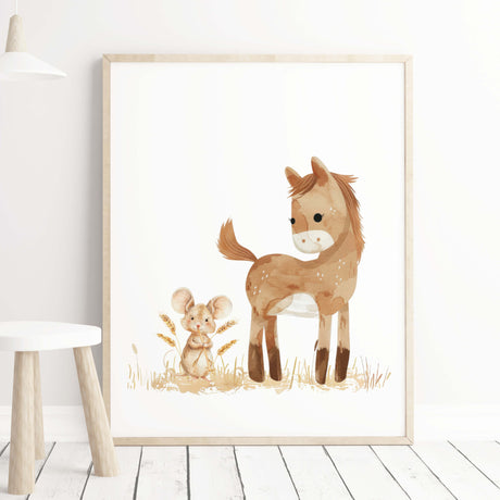 Watercolor farm nursery print