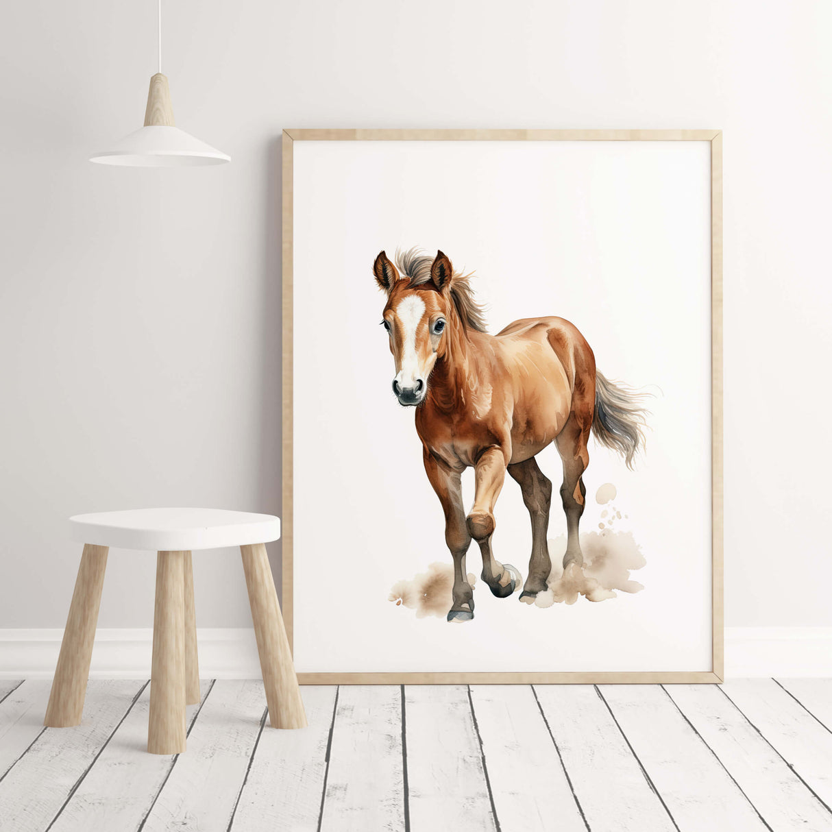 Farm realistic animal with horse print for rustic home decor, farm home decor and gender neutral nursery decor.