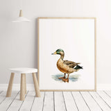 Farm realistic animal with duck print for rustic home decor, farm home decor and gender neutral nursery decor.