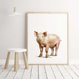 Farm realistic animal with pig print for rustic home decor, farm home decor and gender neutral nursery decor.