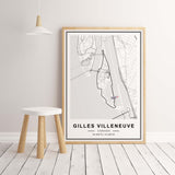 Gilles Villeneuve Formula 1 circuit art printable ideal for any room decor, living room, garage, wall decor, office art and gift idea, man gift, father gift.