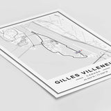 Gilles Villeneuve Formula 1 circuit art print ideal for any room decor, living room, garage, wall decor, office art and gift idea, man gift, father gift.