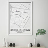 Mexico City Grand Prix F1 map circuit print for man and father gift.