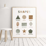 Watercolor shapes nursery print for gender neutral nursery and kids decor with earth colors.