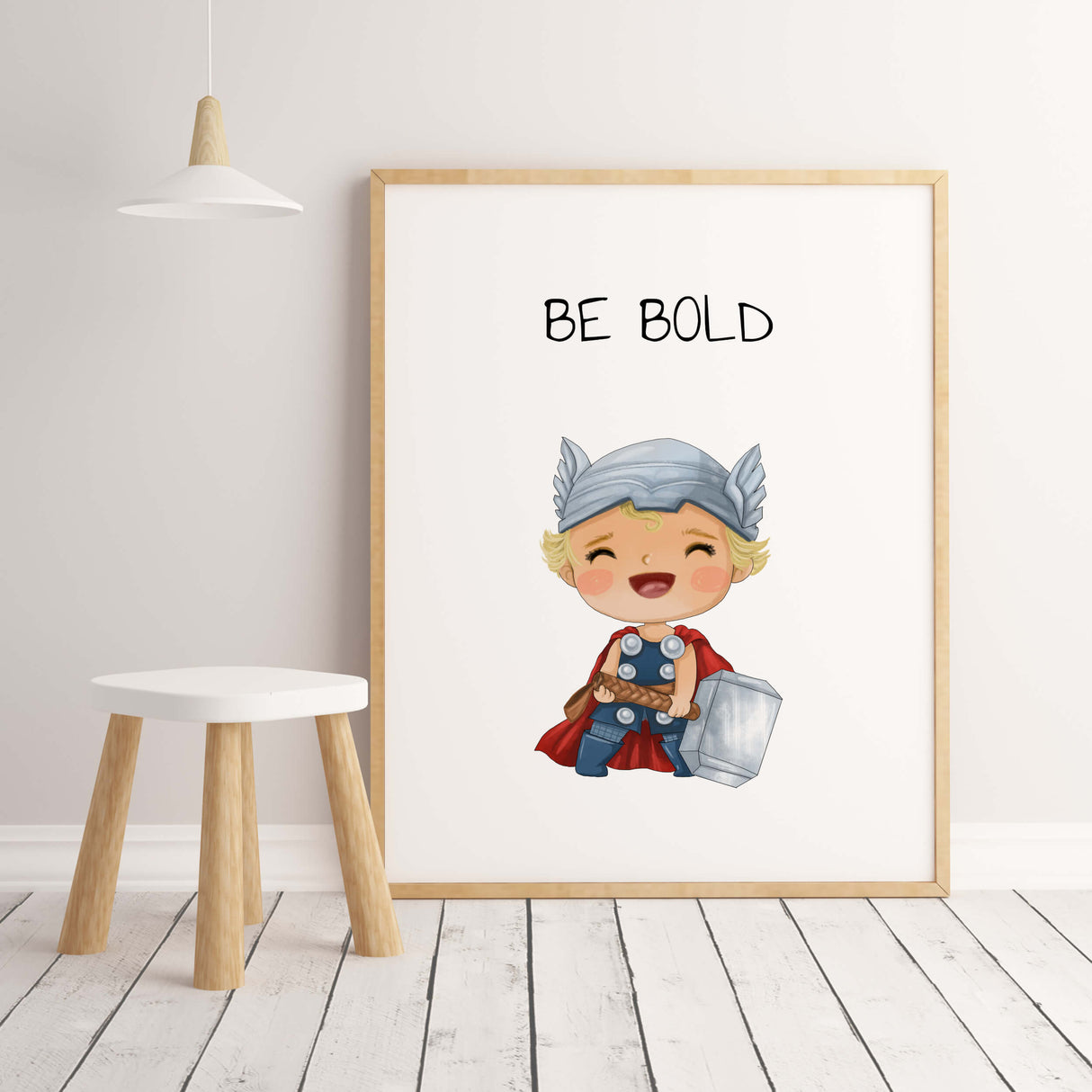 Superboy print with super hero and be bold inspirational quote for baby boys room decor, toddler room decor.