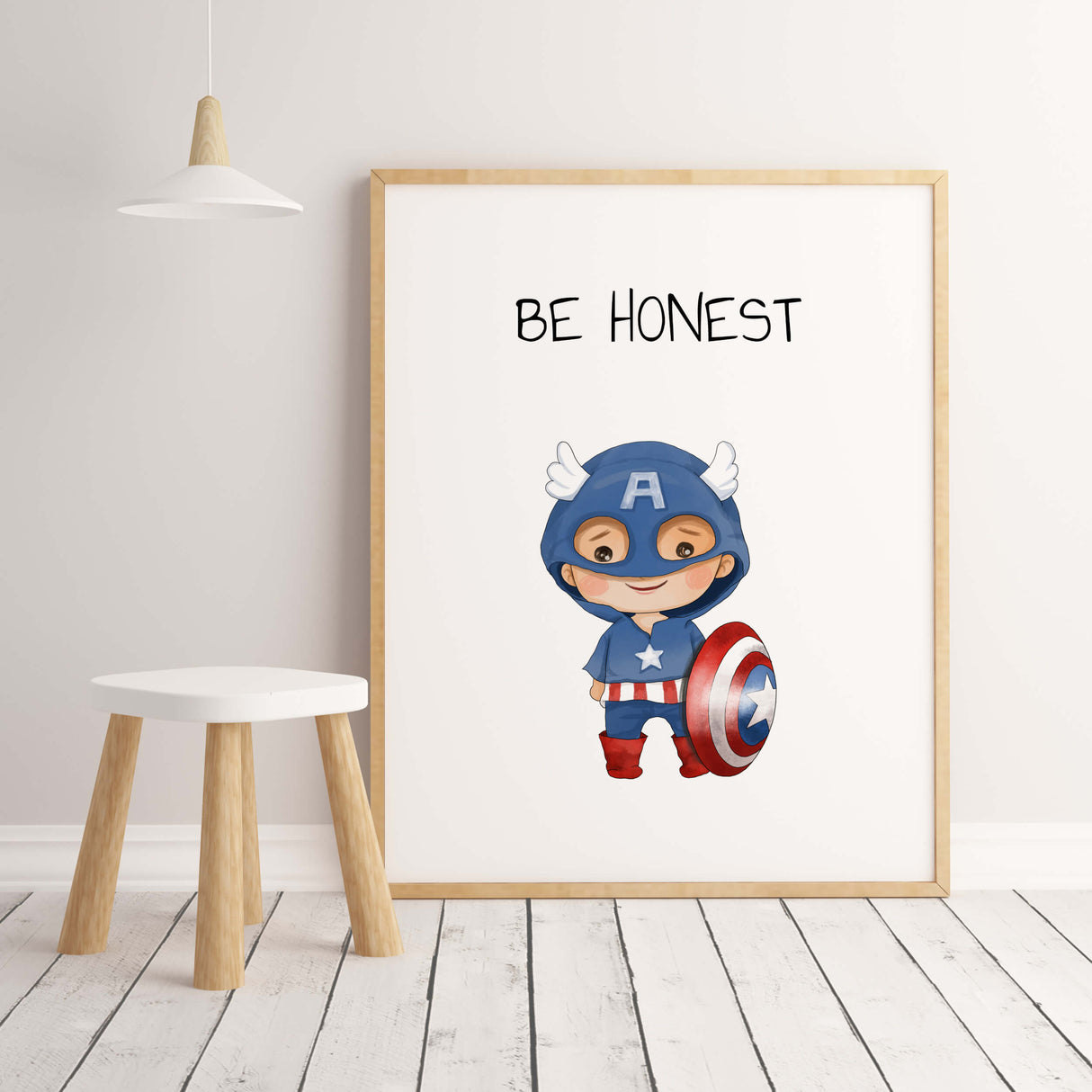 Superboy print with super hero and be honest inspirational quote for baby boys room decor, toddler room decor.