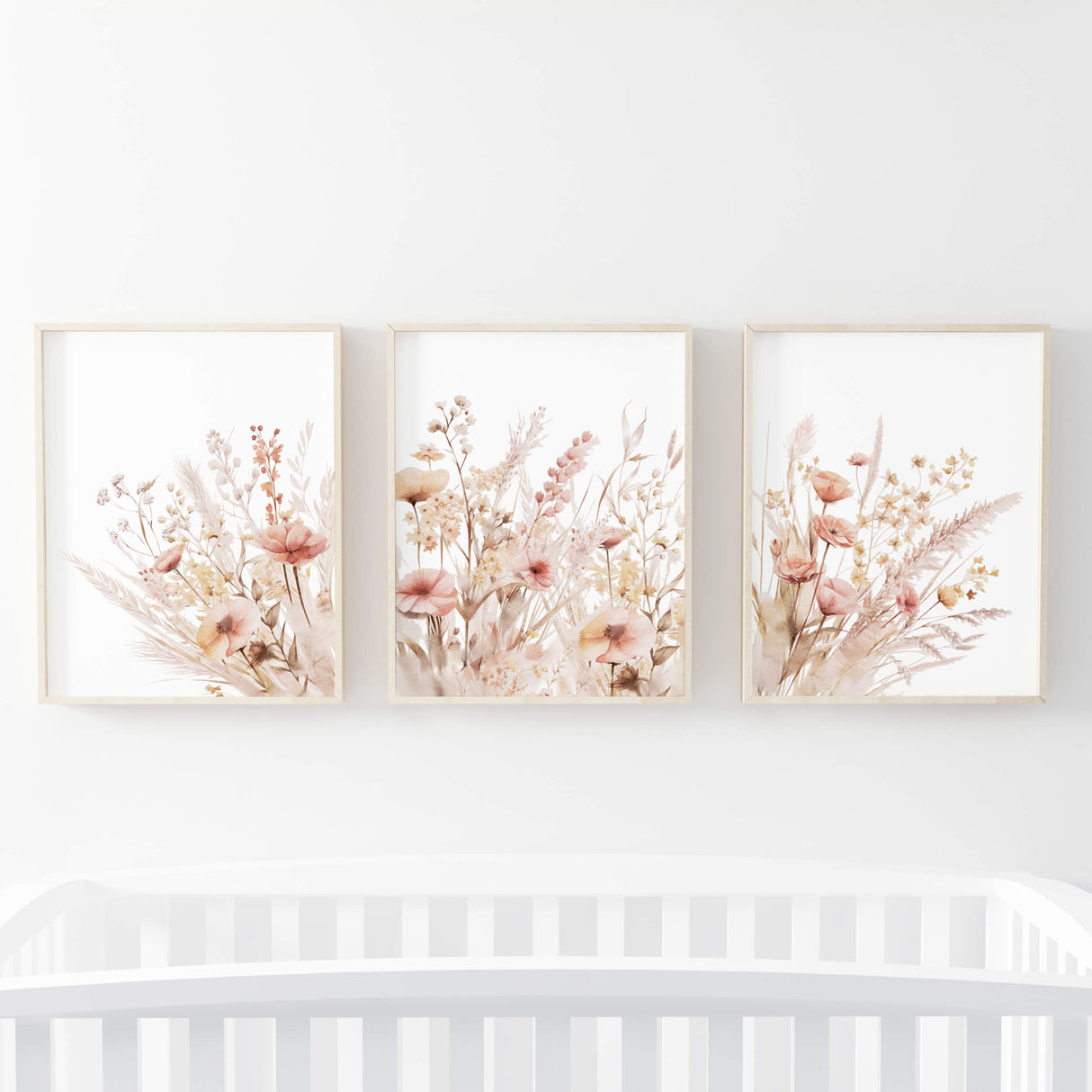 Wildflower Prints - Pink Beige - Set of 3