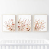 Wildflower Prints - Pink Beige - Set of 3