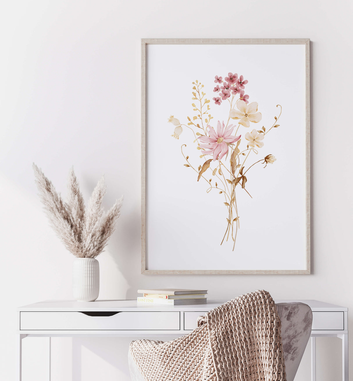 Wildflower Prints - Beige Pink - Set of 3