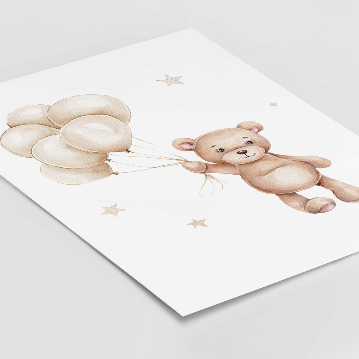 Teddy Bear prints for neutral nursery wall art.