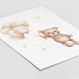 Teddy Bear prints for neutral nursery wall art.