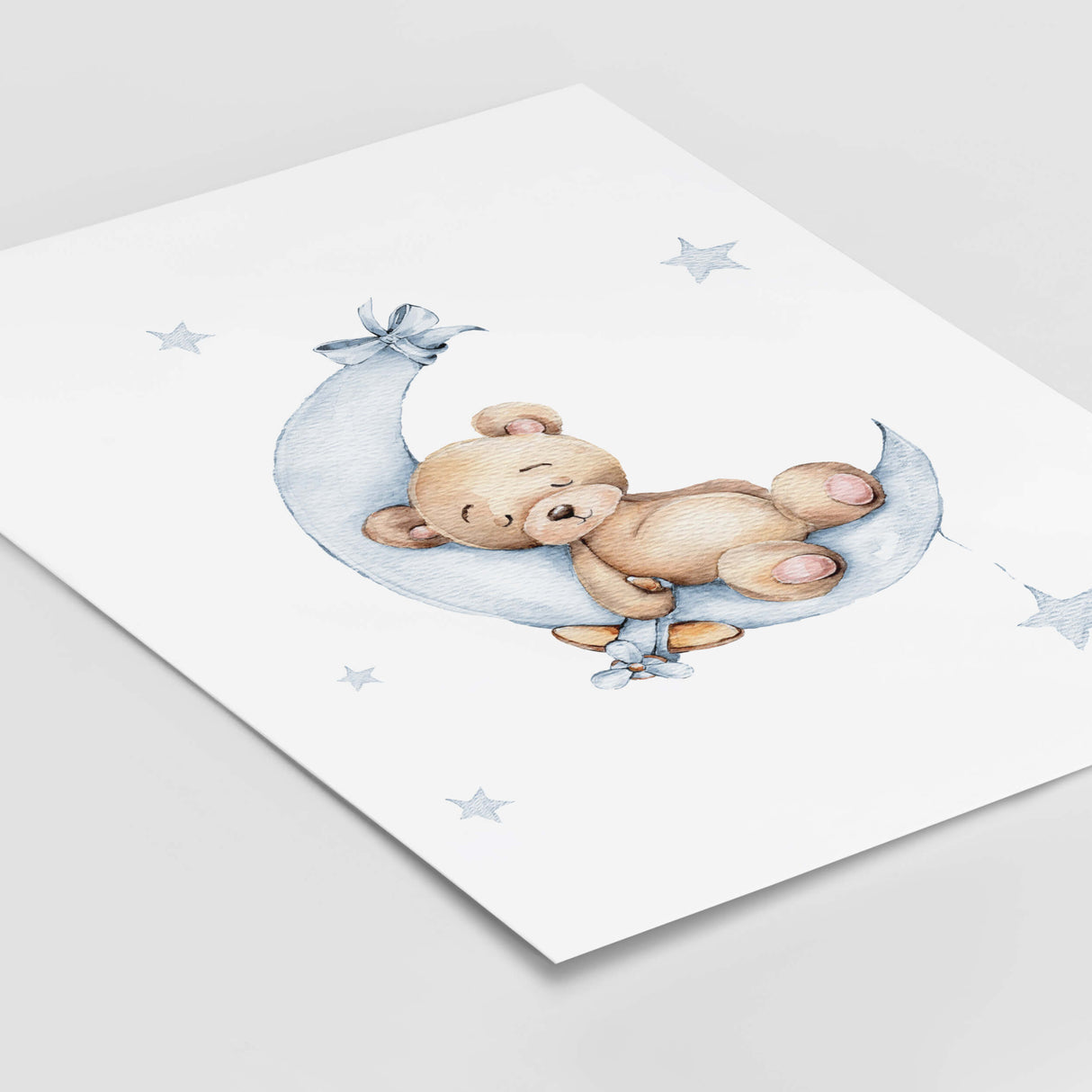 Teddy Bear Nursery Prints  - Light Blue - Set of 3