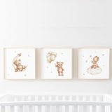 Set of 3 Teddy bear printable with square orientation.